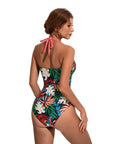 Ruffle Tummy Sexy Halter One Piece Swimsuits-SUUKSESS-SUUKSESS