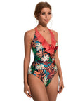 Ruffle Tummy Sexy Halter One Piece Swimsuits-SUUKSESS-SUUKSESS