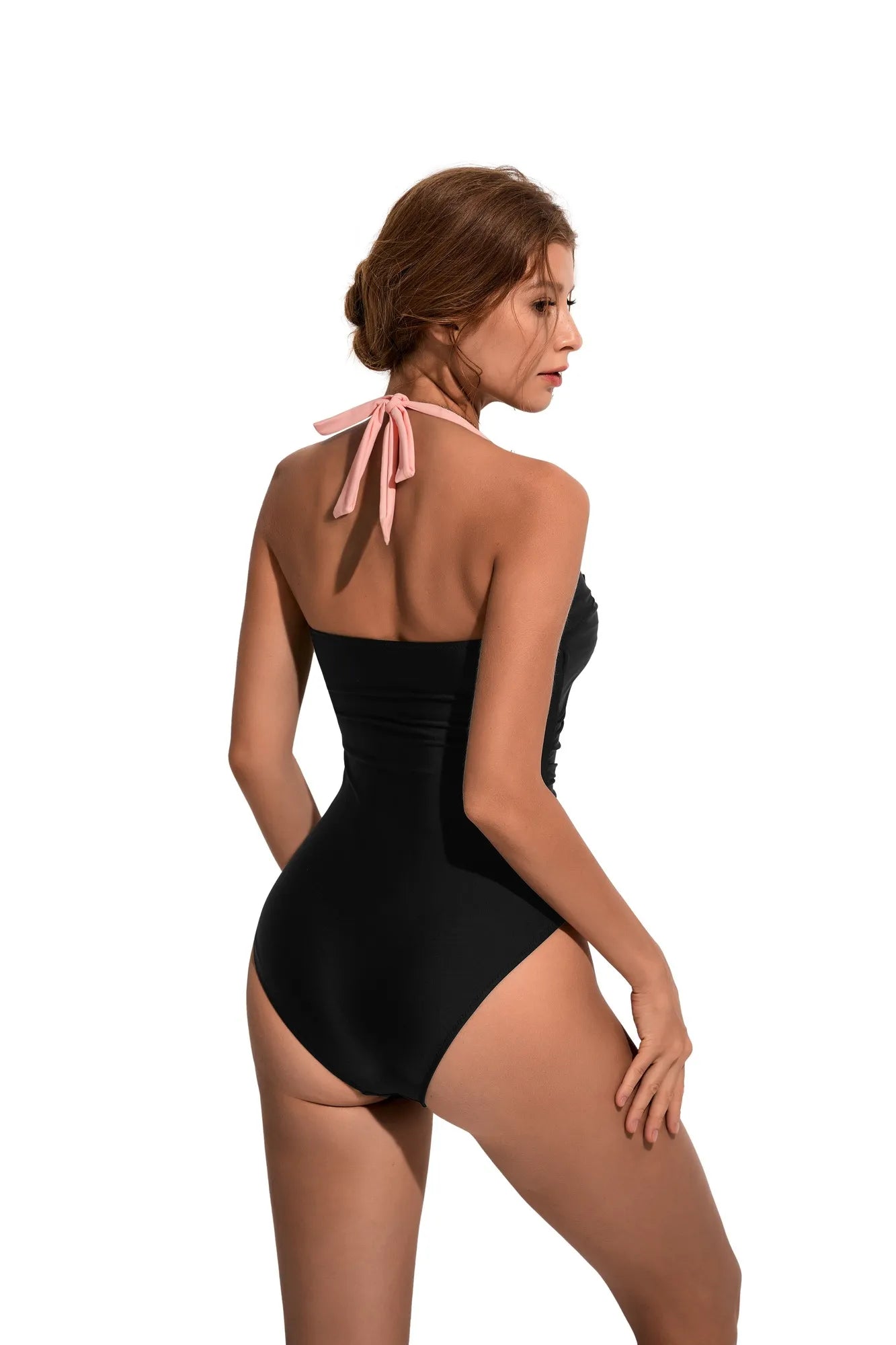Ruffle Tummy Sexy Halter One Piece Swimsuits-SUUKSESS-SUUKSESS