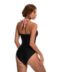 Ruffle Tummy Sexy Halter One Piece Swimsuits-SUUKSESS-SUUKSESS