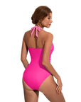 Ruffle Tummy Sexy Halter One Piece Swimsuits-SUUKSESS-SUUKSESS