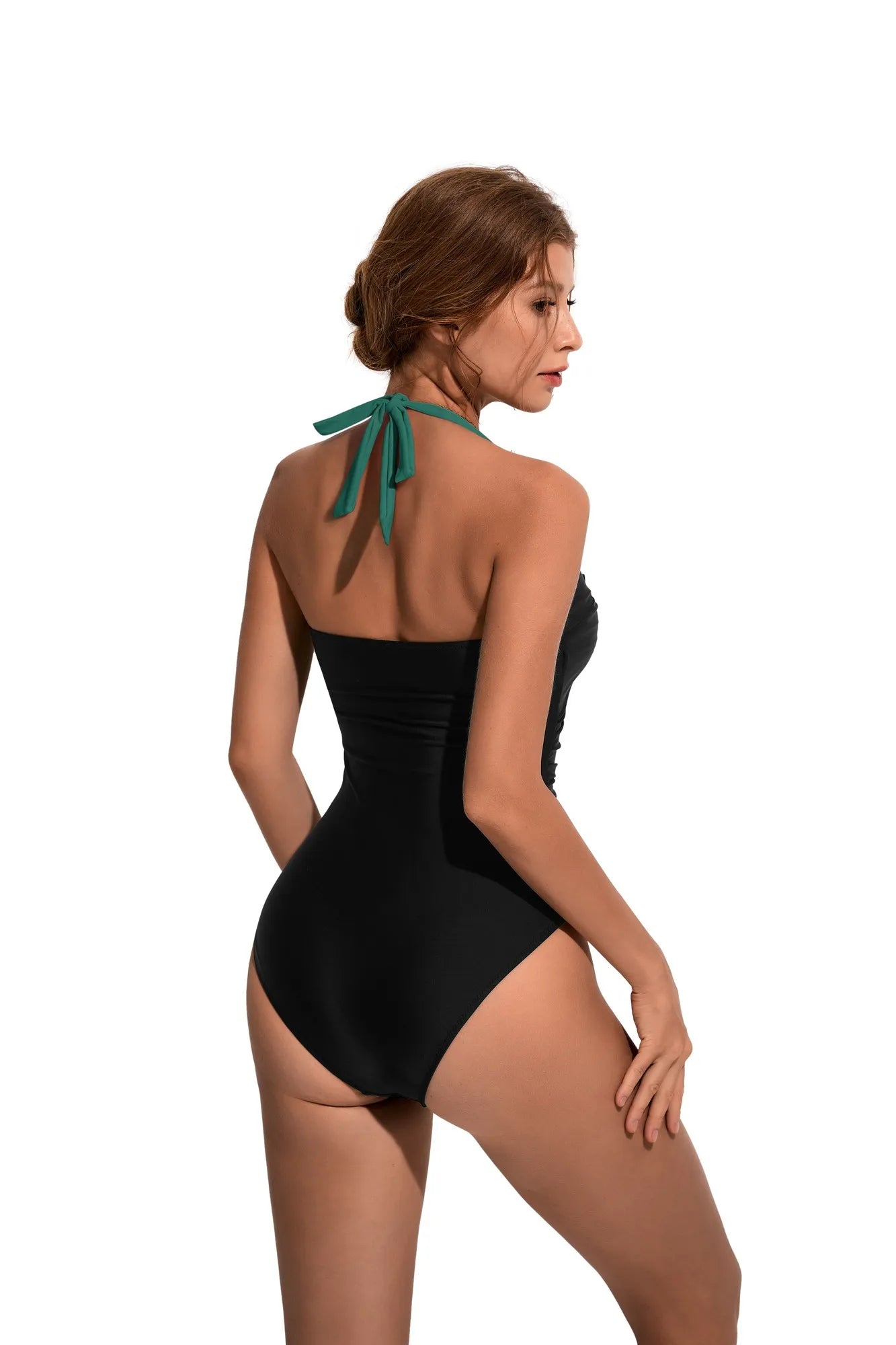 Ruffle Tummy Sexy Halter One Piece Swimsuits-SUUKSESS-SUUKSESS