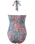 Ruffle Tummy Sexy Halter One Piece Swimsuits