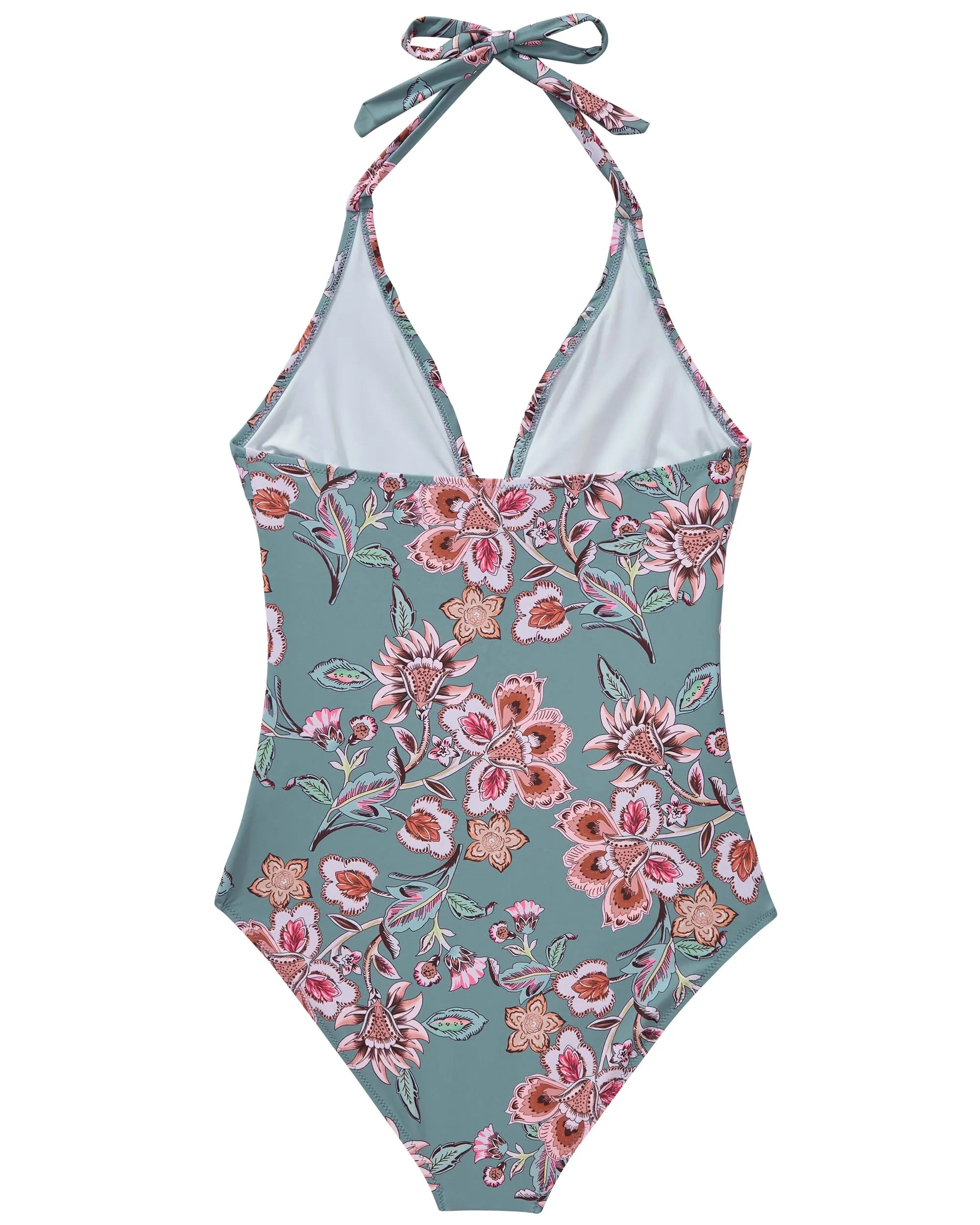 Ruffle Tummy Sexy Halter One Piece Swimsuits