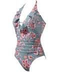 Ruffle Tummy Sexy Halter One Piece Swimsuits
