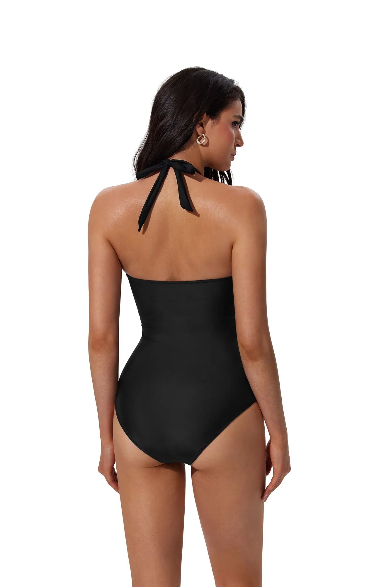 Ruffle Tummy Sexy Halter One Piece Swimsuits-SUUKSESS-SUUKSESS