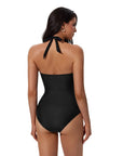 Ruffle Tummy Sexy Halter One Piece Swimsuits-SUUKSESS-SUUKSESS