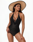 Ruffle Tummy Sexy Halter One Piece Swimsuits-SUUKSESS-SUUKSESS