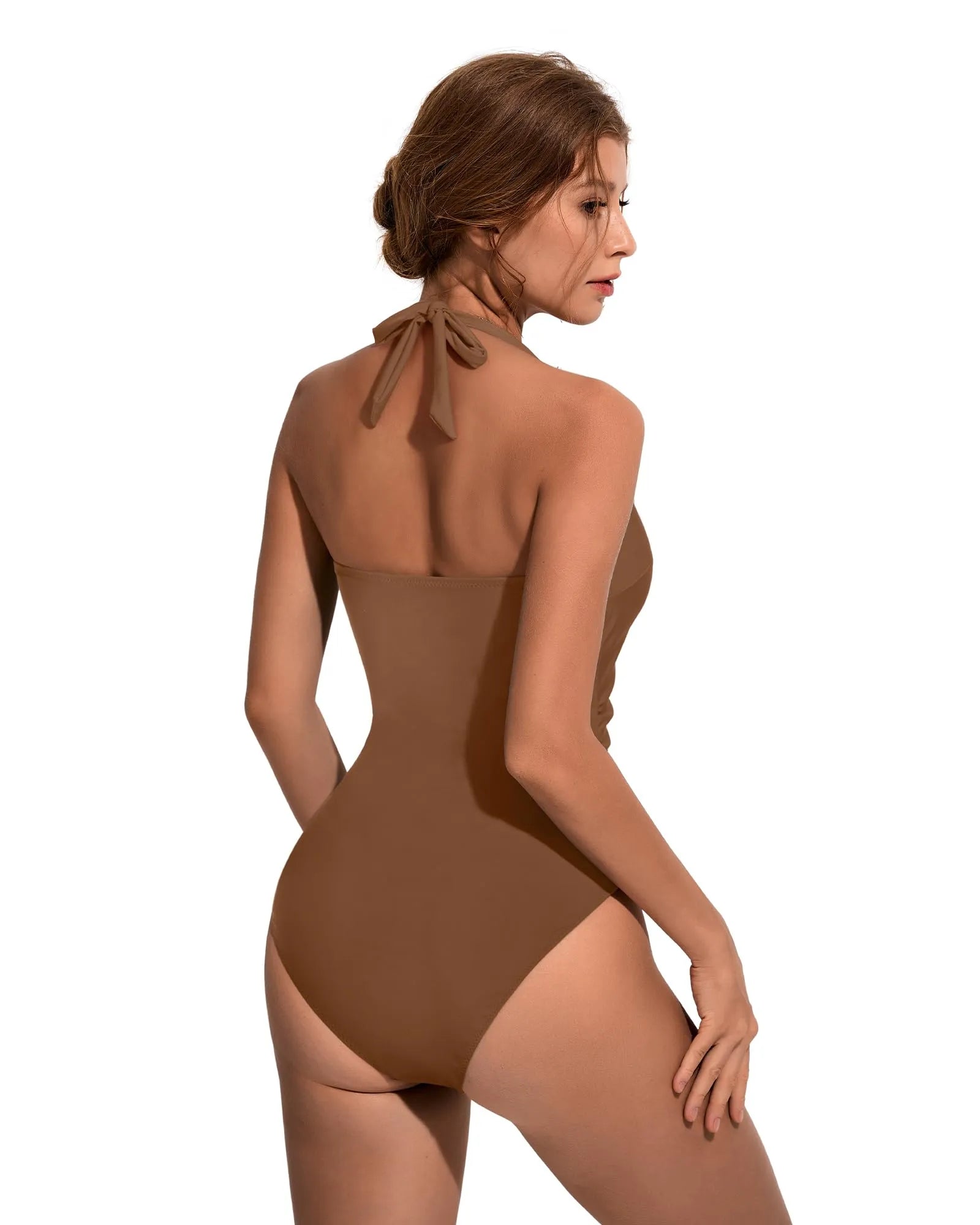 Ruffle Tummy Sexy Halter One Piece Swimsuits