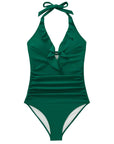 Ruffle Tummy Sexy Halter One Piece Swimsuits