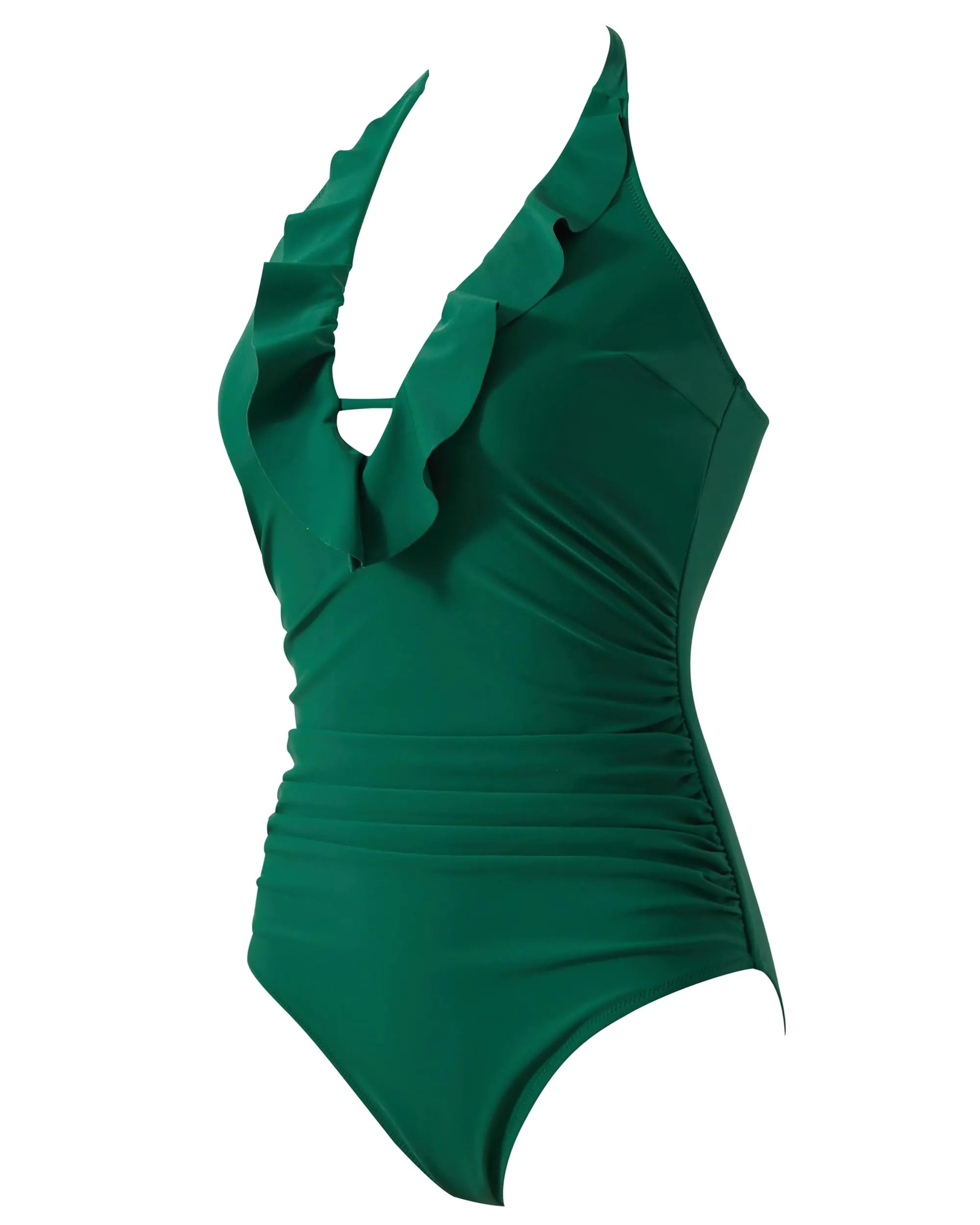 Ruffle Tummy Sexy Halter One Piece Swimsuits