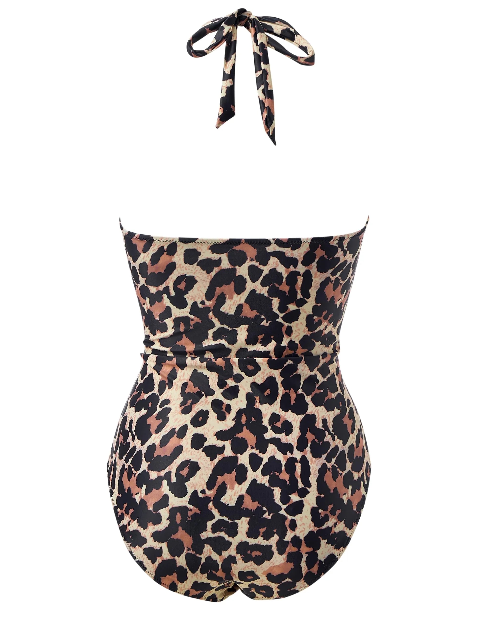 Ruffle Tummy Sexy Halter One Piece Swimsuits