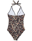 Ruffle Tummy Sexy Halter One Piece Swimsuits