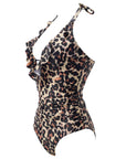Ruffle Tummy Sexy Halter One Piece Swimsuits