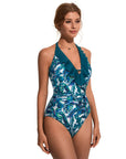 Ruffle Tummy Sexy Halter One Piece Swimsuits-SUUKSESS-SUUKSESS