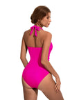 Ruffle Tummy Sexy Halter One Piece Swimsuits-SUUKSESS-SUUKSESS
