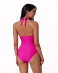 Ruffle Tummy Sexy Halter One Piece Swimsuits-SUUKSESS-SUUKSESS