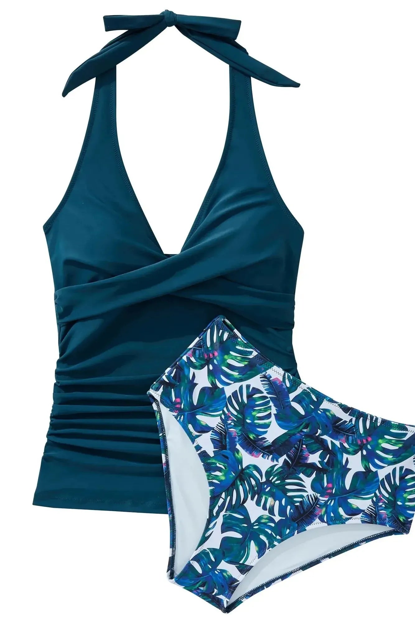 SUUKSESS Women Sexy Halter Tankini Bathing Suit Slimming Tummy Control Swimsuit-SUUKSESS-SUUKSESS