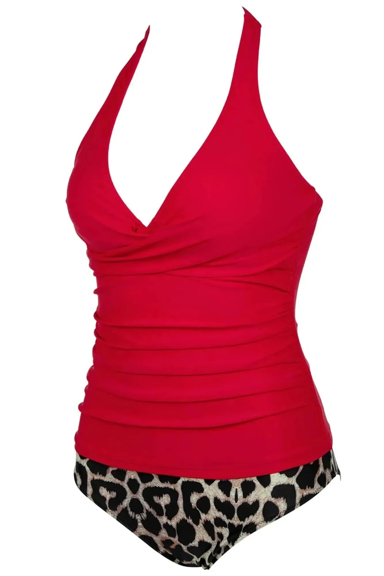 SUUKSESS Women Sexy Halter Tankini Bathing Suit Slimming Tummy Control Swimsuit-SUUKSESS-SUUKSESS