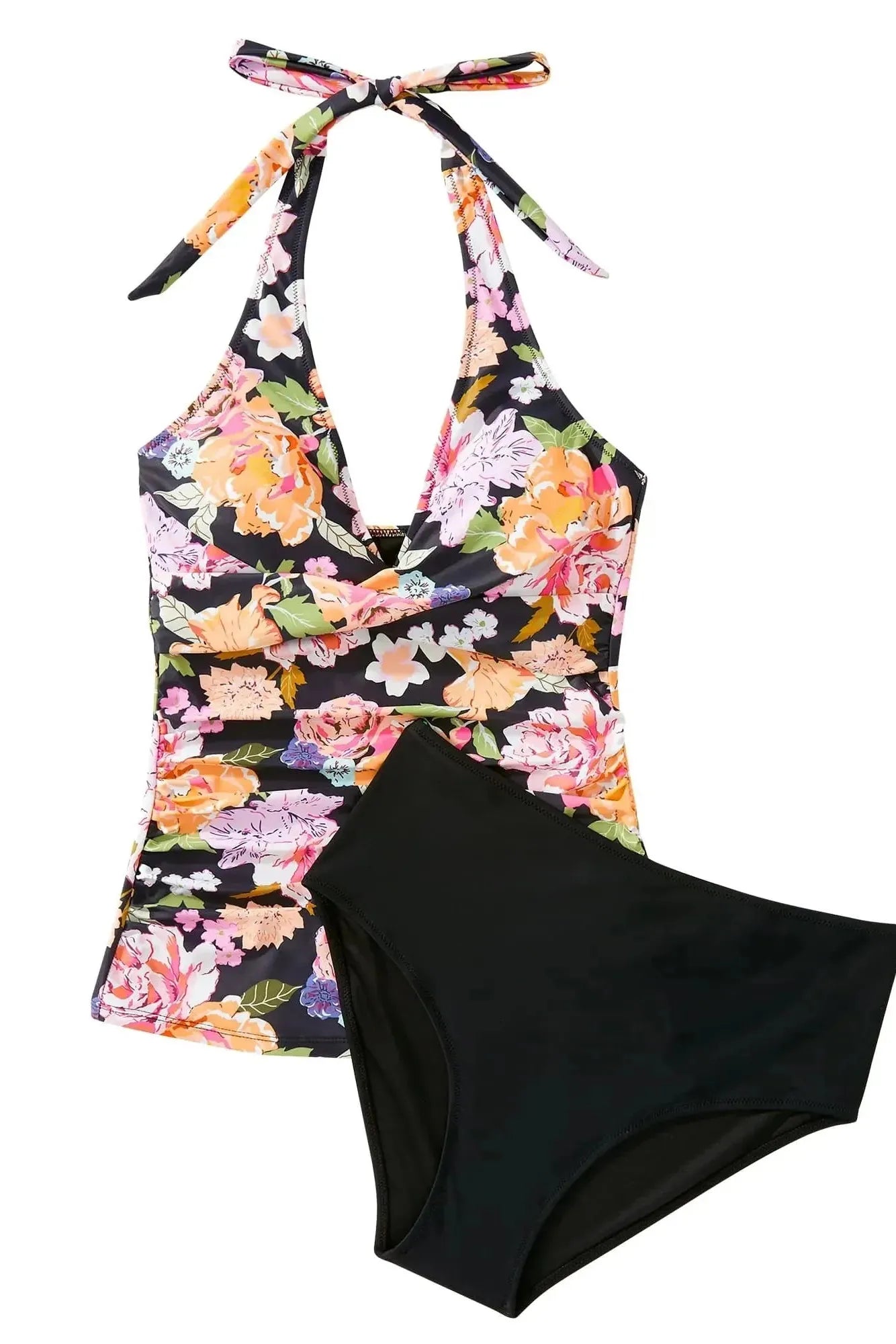 SUUKSESS Women Sexy Halter Tankini Bathing Suit Slimming Tummy Control Swimsuit-SUUKSESS-SUUKSESS
