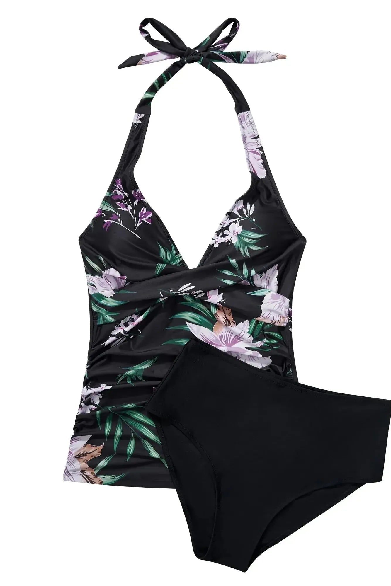 SUUKSESS Women Sexy Halter Tankini Bathing Suit Slimming Tummy Control Swimsuit-SUUKSESS-SUUKSESS