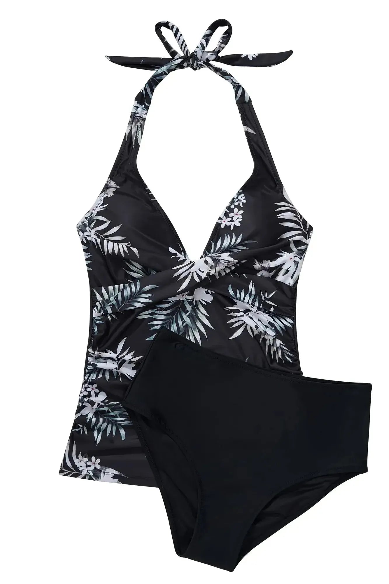 SUUKSESS Women Sexy Halter Tankini Bathing Suit Slimming Tummy Control Swimsuit-SUUKSESS-SUUKSESS