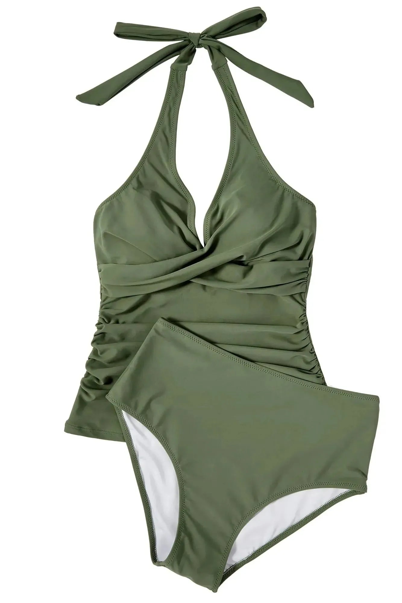 SUUKSESS Women Sexy Halter Tankini Bathing Suit Slimming Tummy Control Swimsuit-SUUKSESS-SUUKSESS