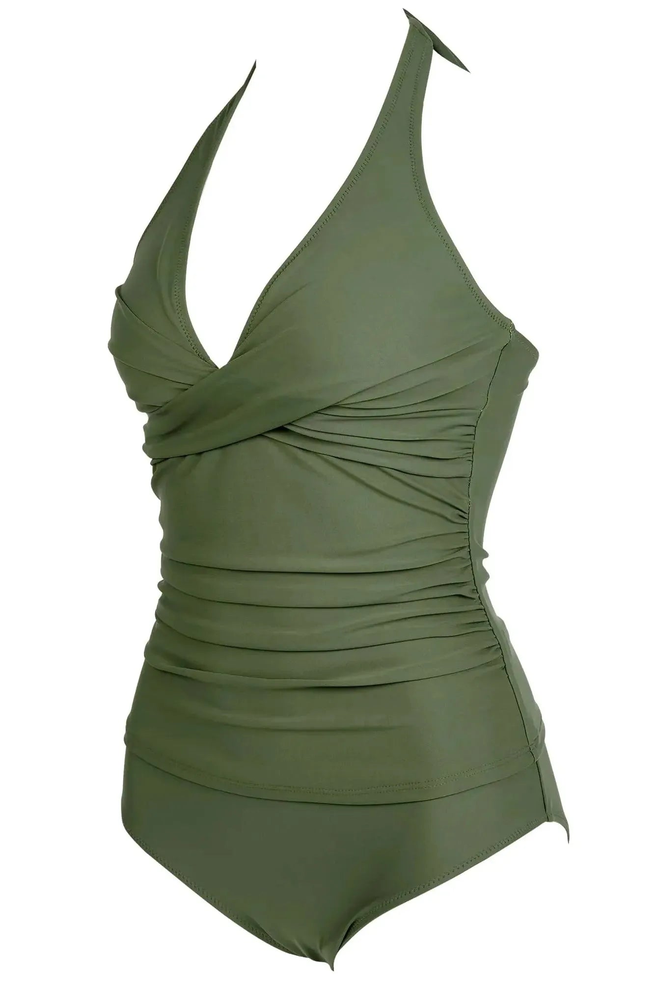 SUUKSESS Women Sexy Halter Tankini Bathing Suit Slimming Tummy Control Swimsuit-SUUKSESS-SUUKSESS