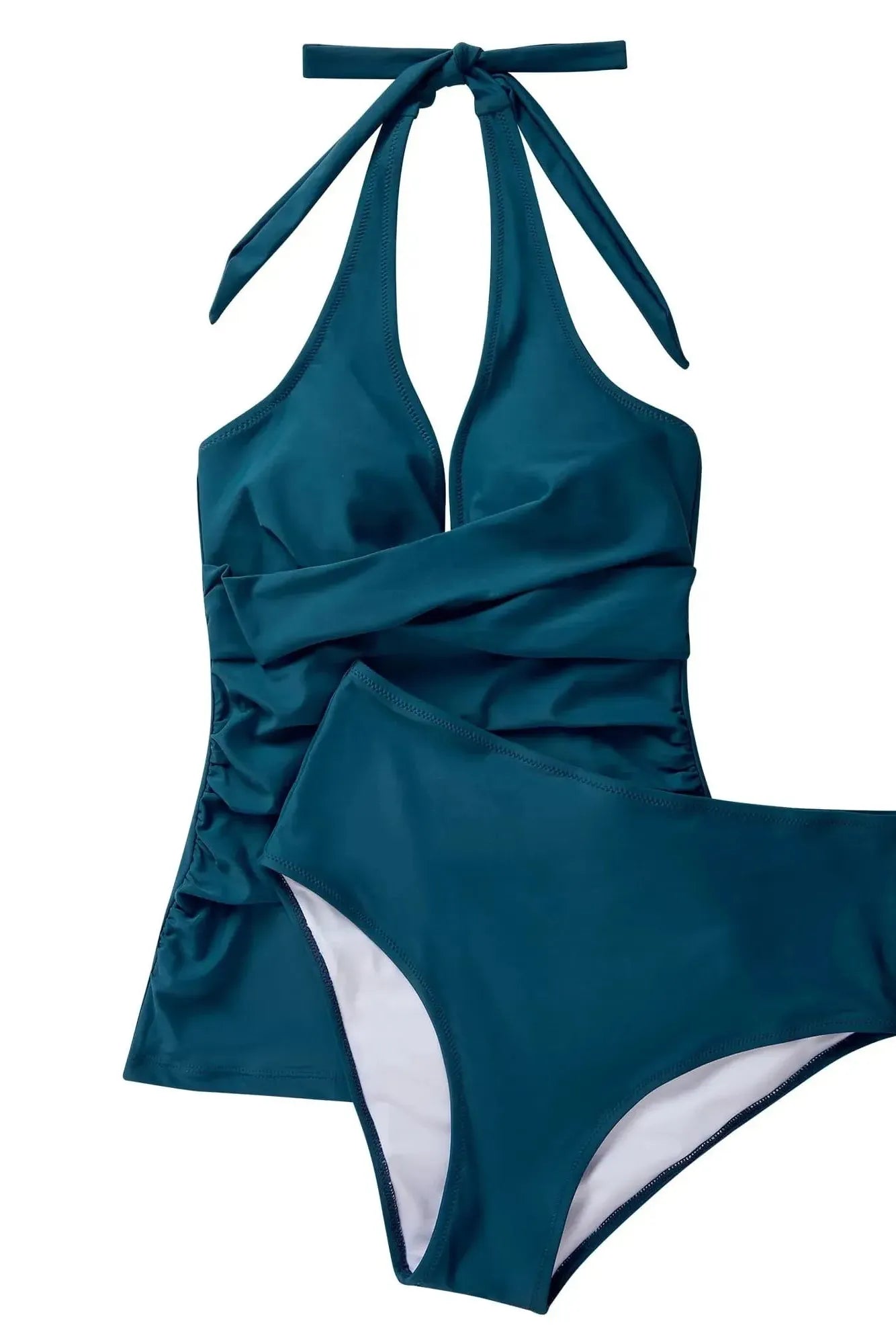 SUUKSESS Women Sexy Halter Tankini Bathing Suit Slimming Tummy Control Swimsuit-SUUKSESS-SUUKSESS