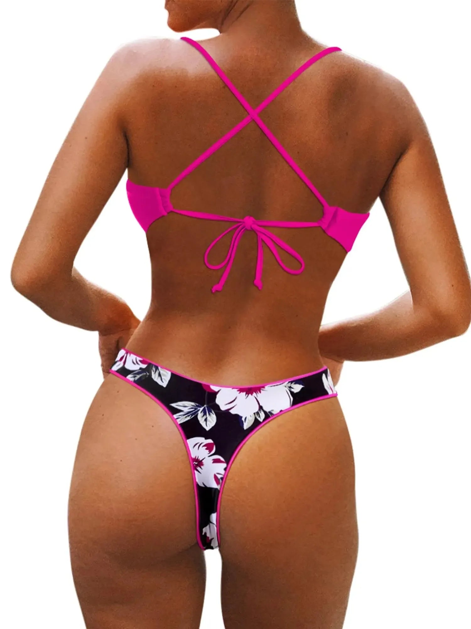 Reversible String Waisted Thong Bikini Set-SUUKSESS-SUUKSESS