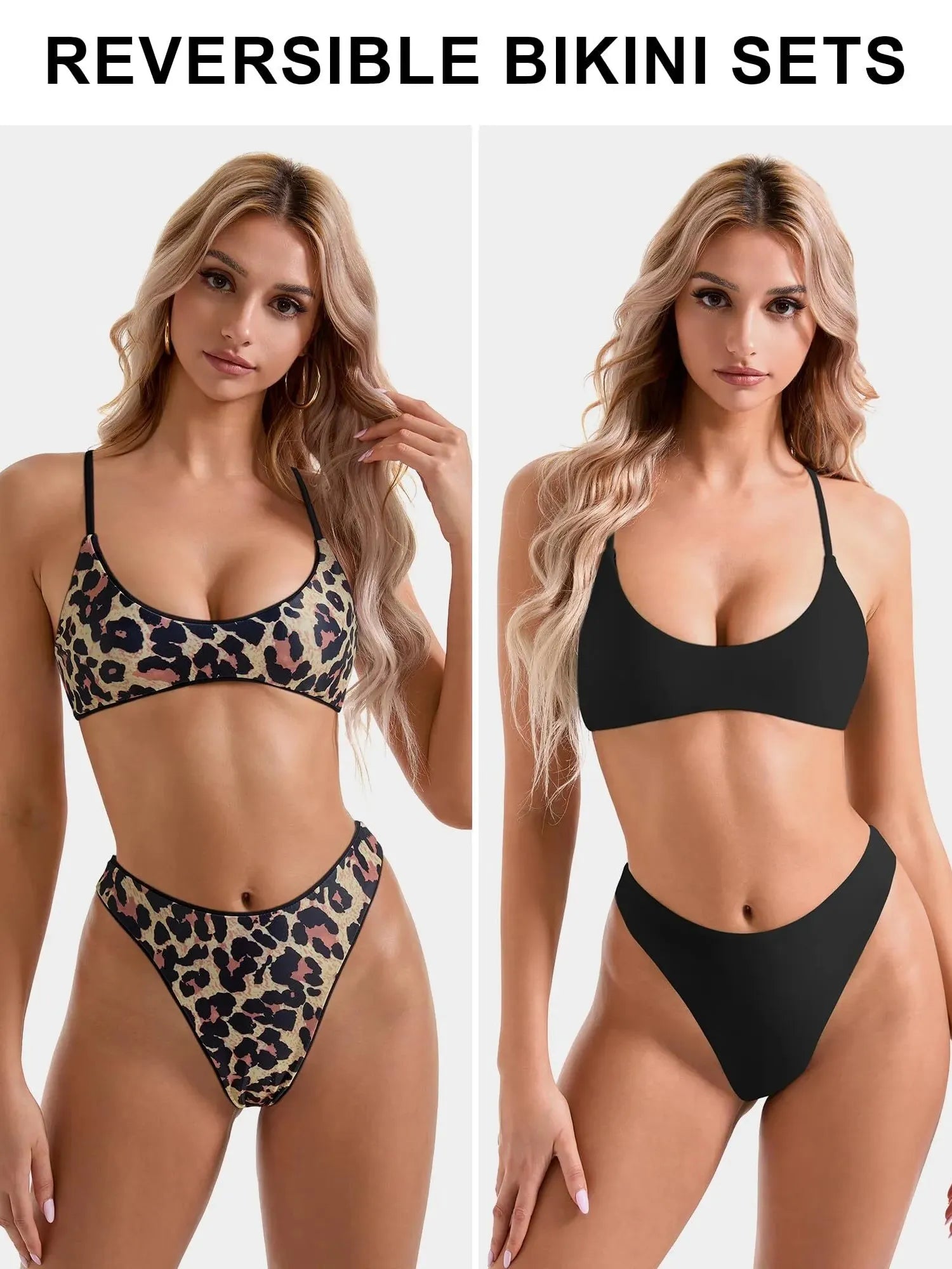 Reversible String Waisted Thong Bikini Set-SUUKSESS-SUUKSESS