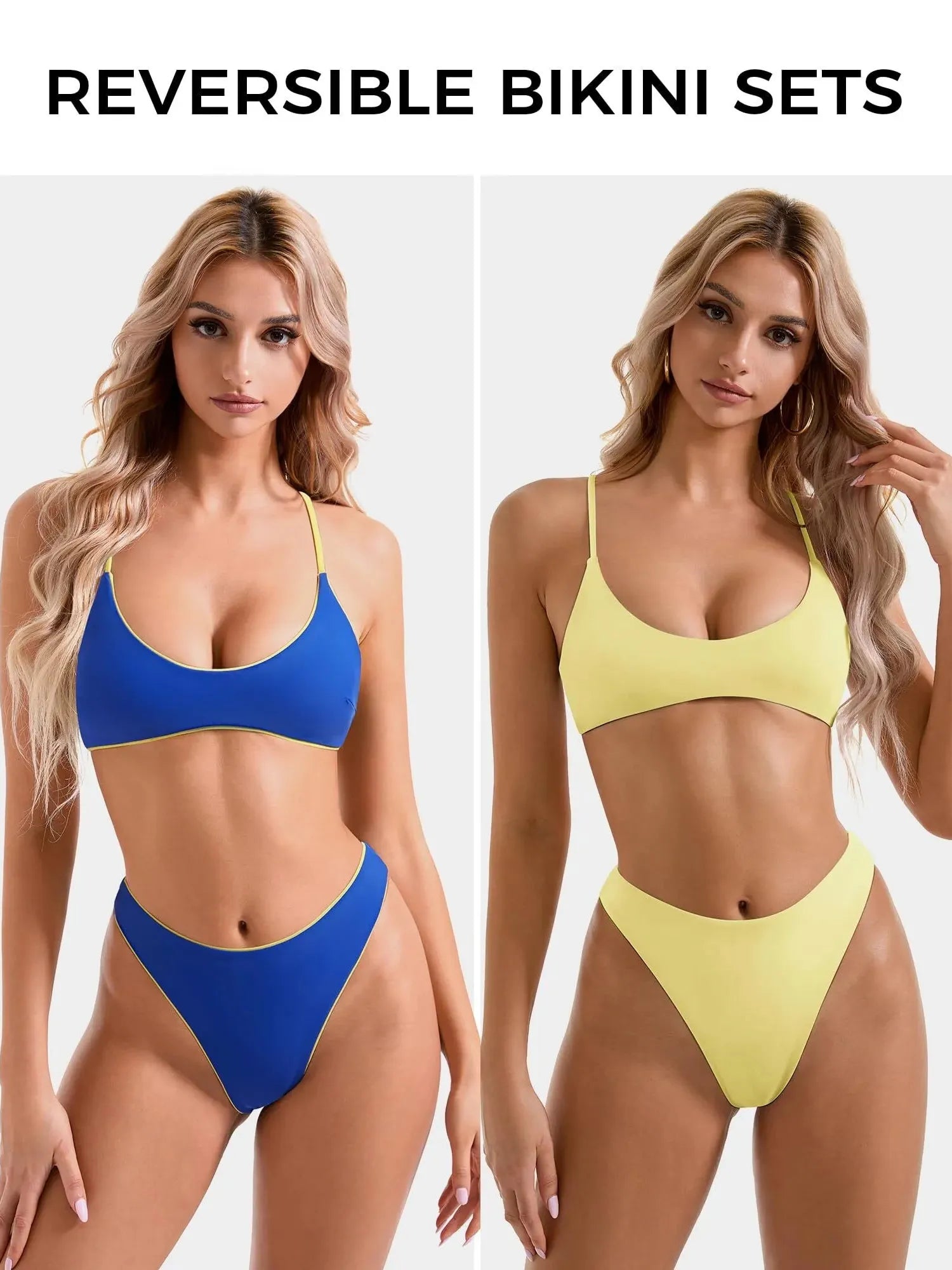 Reversible String Waisted Thong Bikini Set-SUUKSESS-SUUKSESS