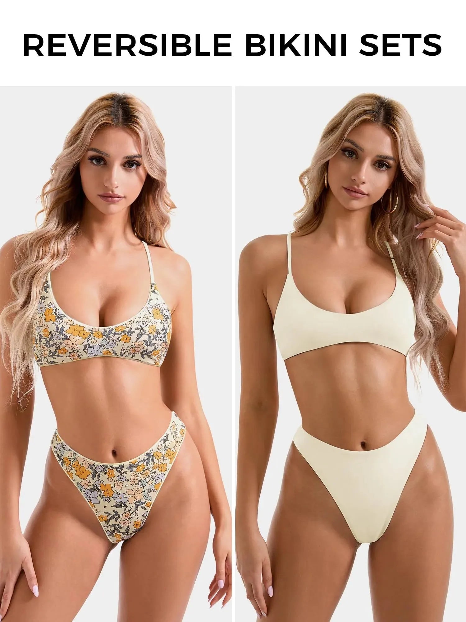 Reversible String Waisted Thong Bikini Set-SUUKSESS-SUUKSESS