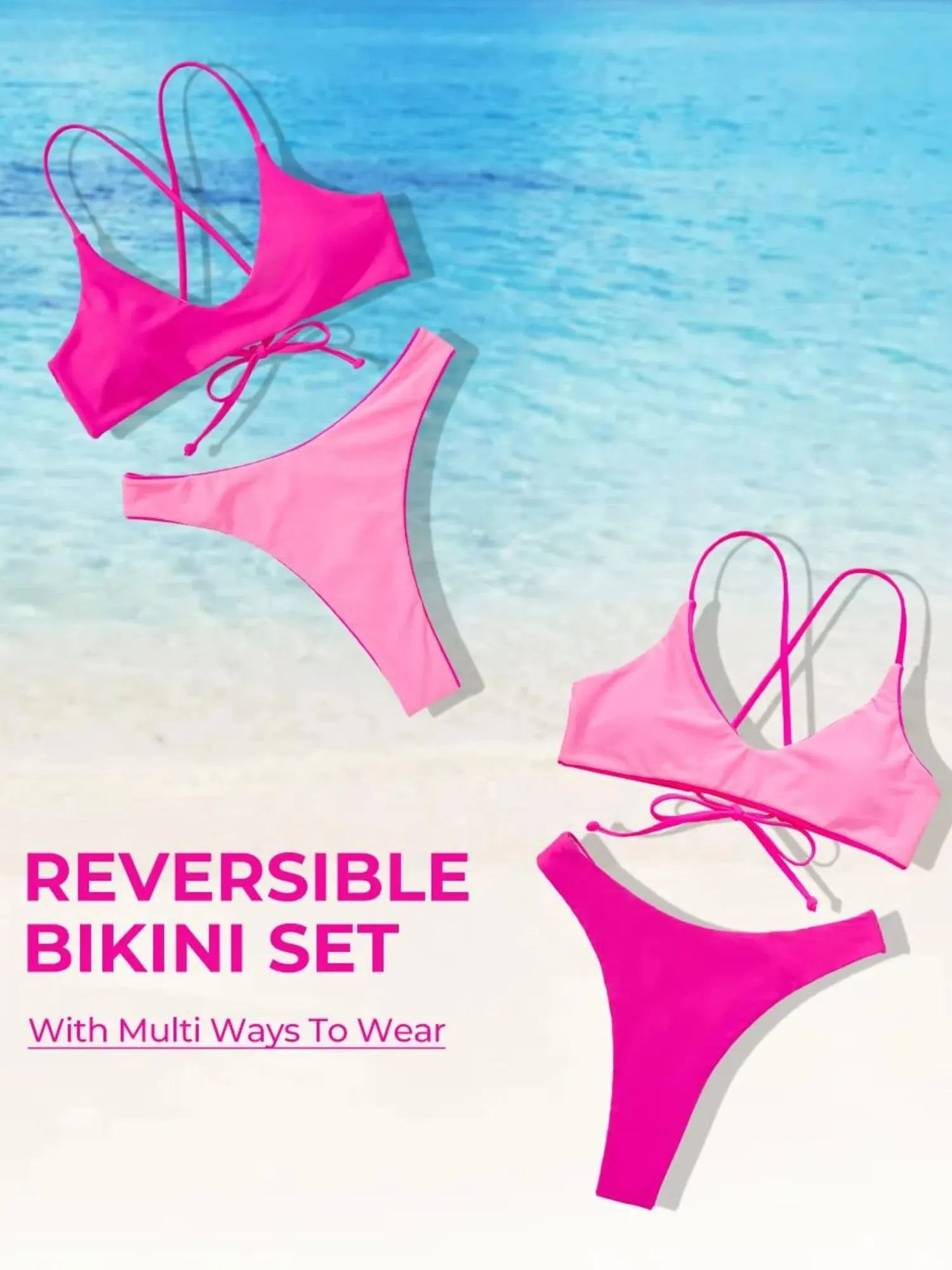 Reversible String Waisted Thong Bikini Set-SUUKSESS-SUUKSESS