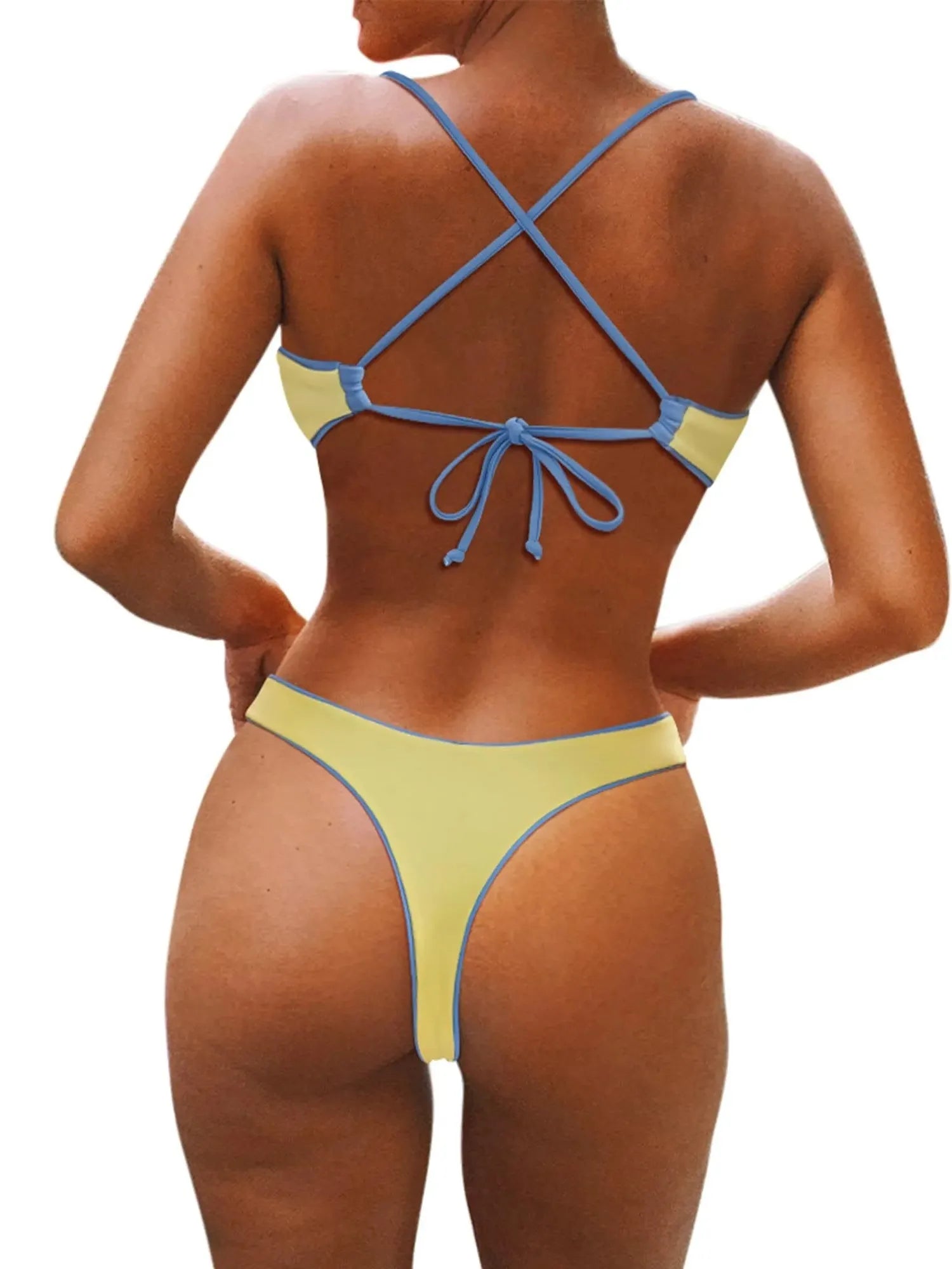 Reversible String Waisted Thong Bikini Set-SUUKSESS-SUUKSESS