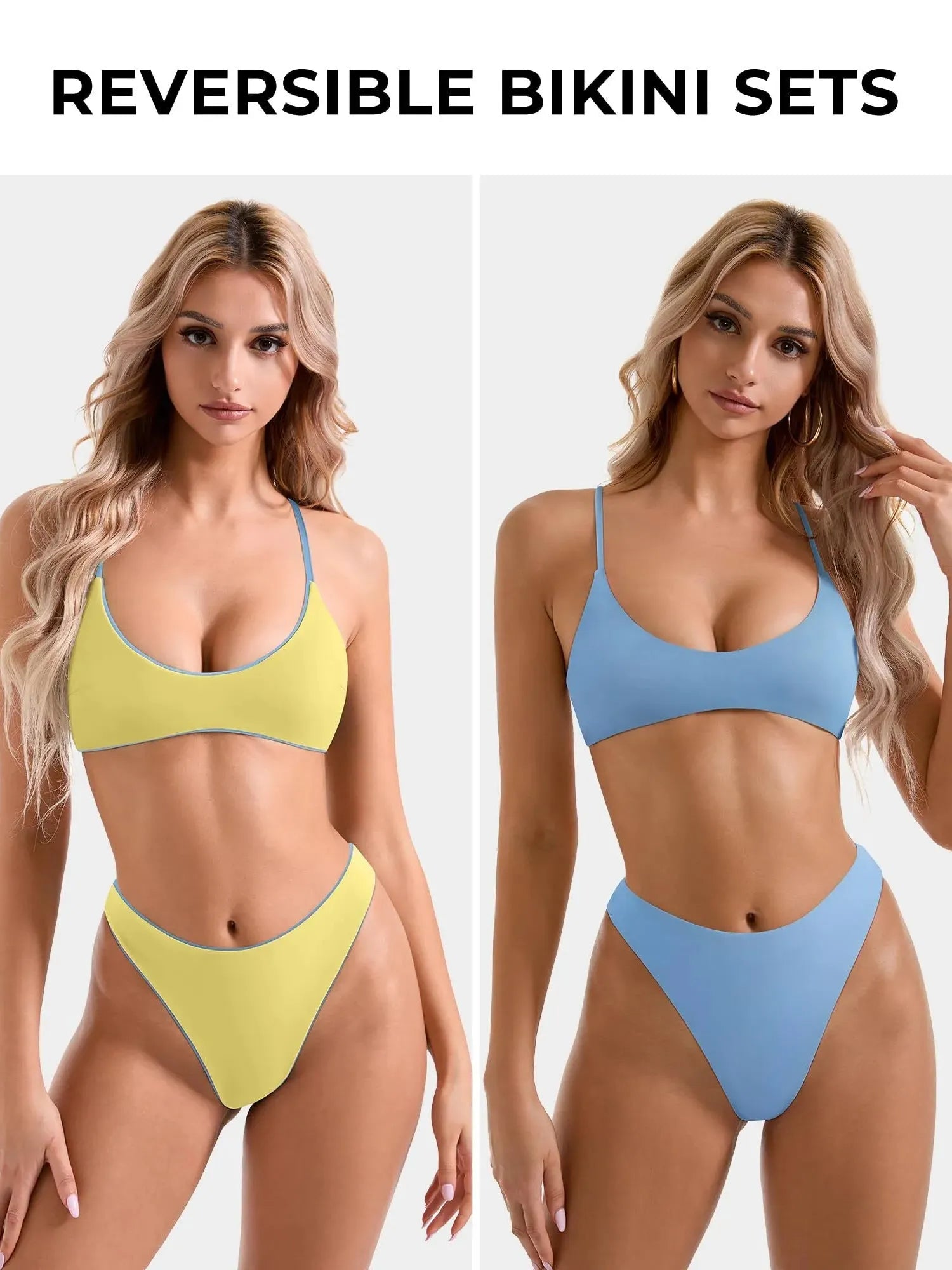Reversible String Waisted Thong Bikini Set-SUUKSESS-SUUKSESS