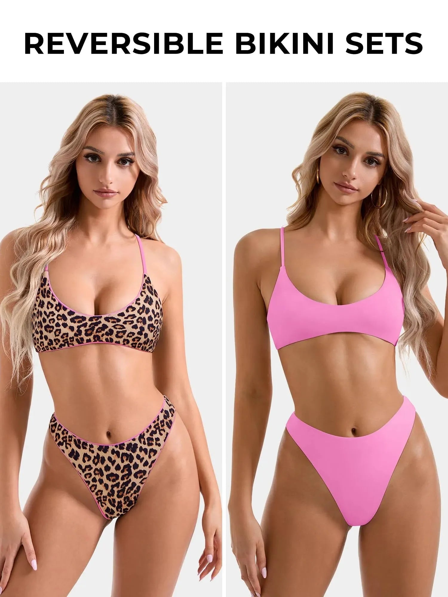 Reversible String Waisted Thong Bikini Set-SUUKSESS-SUUKSESS