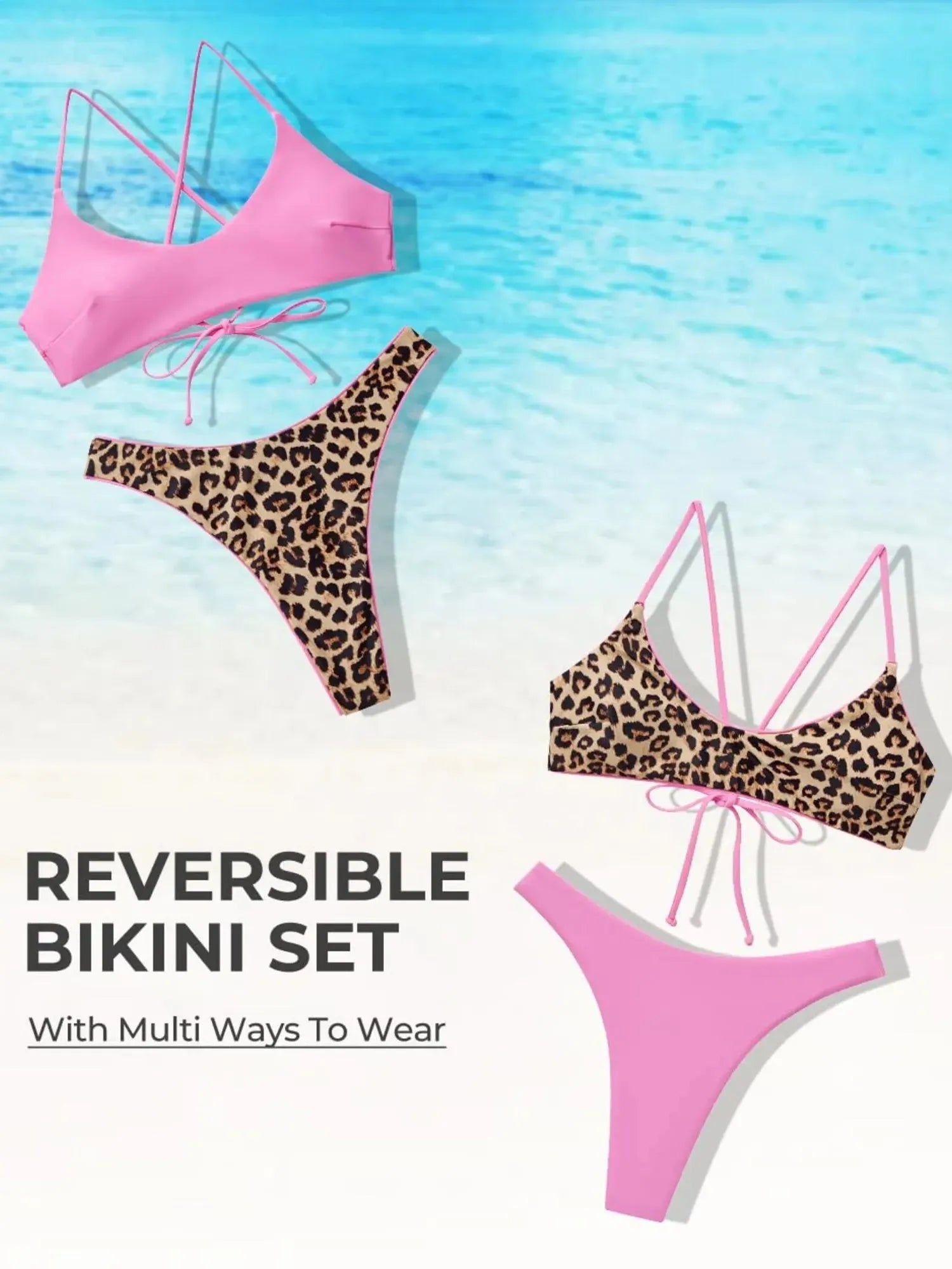 Reversible String Waisted Thong Bikini Set-SUUKSESS-SUUKSESS