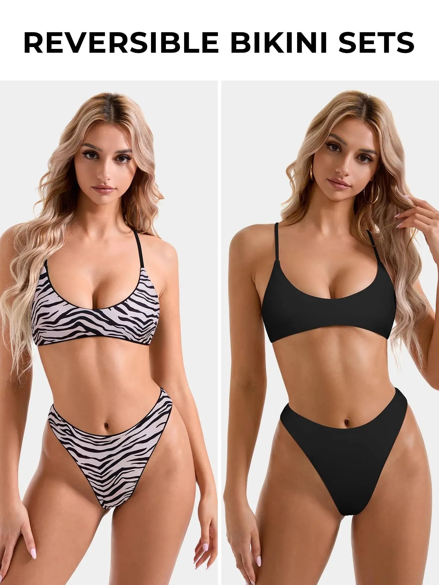 Reversible String Waisted Thong Bikini Set-SUUKSESS-SUUKSESS