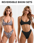 Reversible String Waisted Thong Bikini Set-SUUKSESS-SUUKSESS