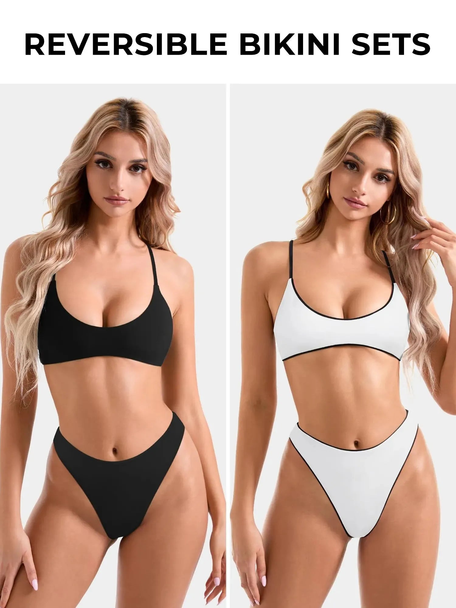 Reversible String Waisted Thong Bikini Set-SUUKSESS-SUUKSESS