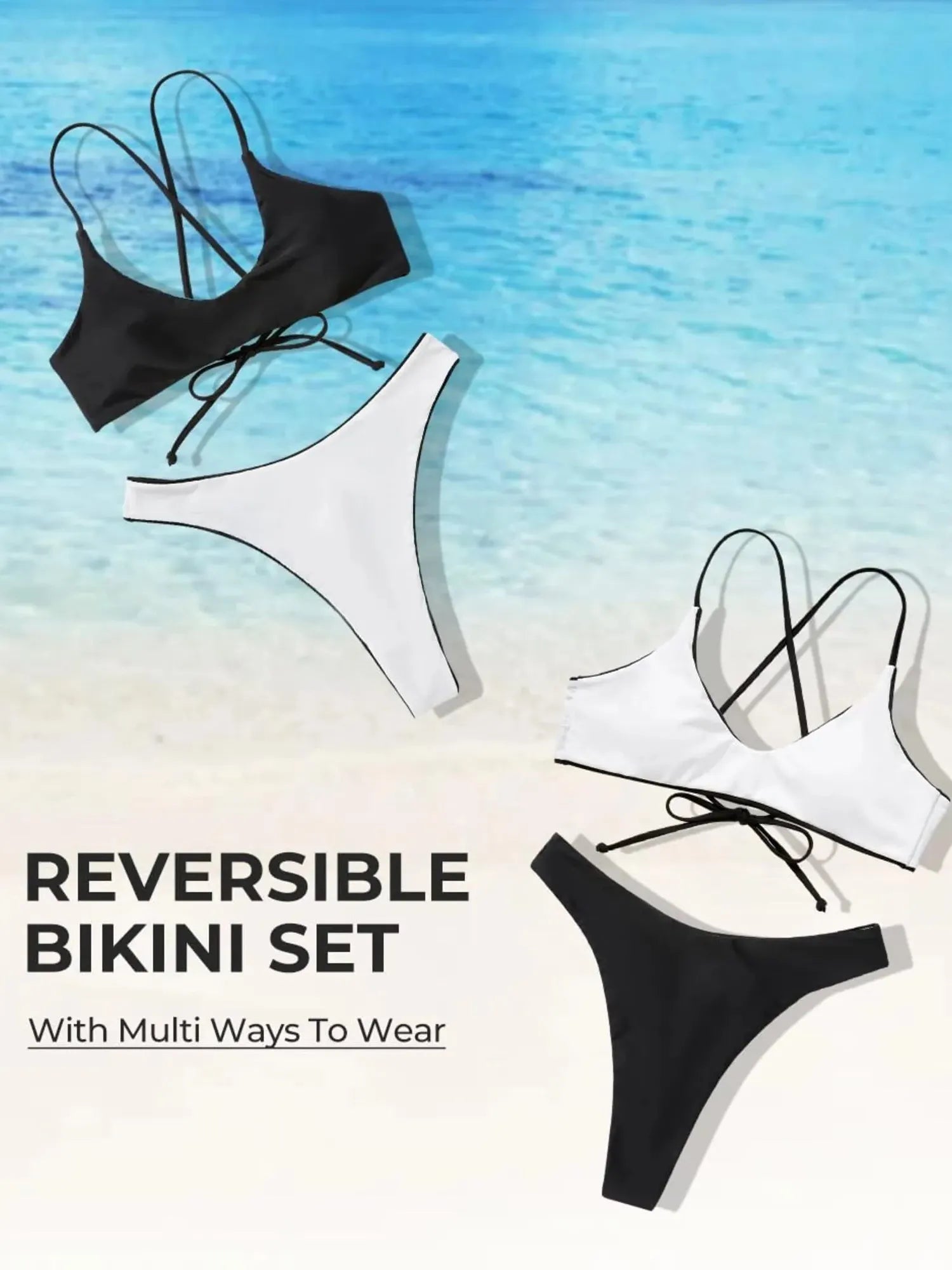 Reversible String Waisted Thong Bikini Set-SUUKSESS-SUUKSESS