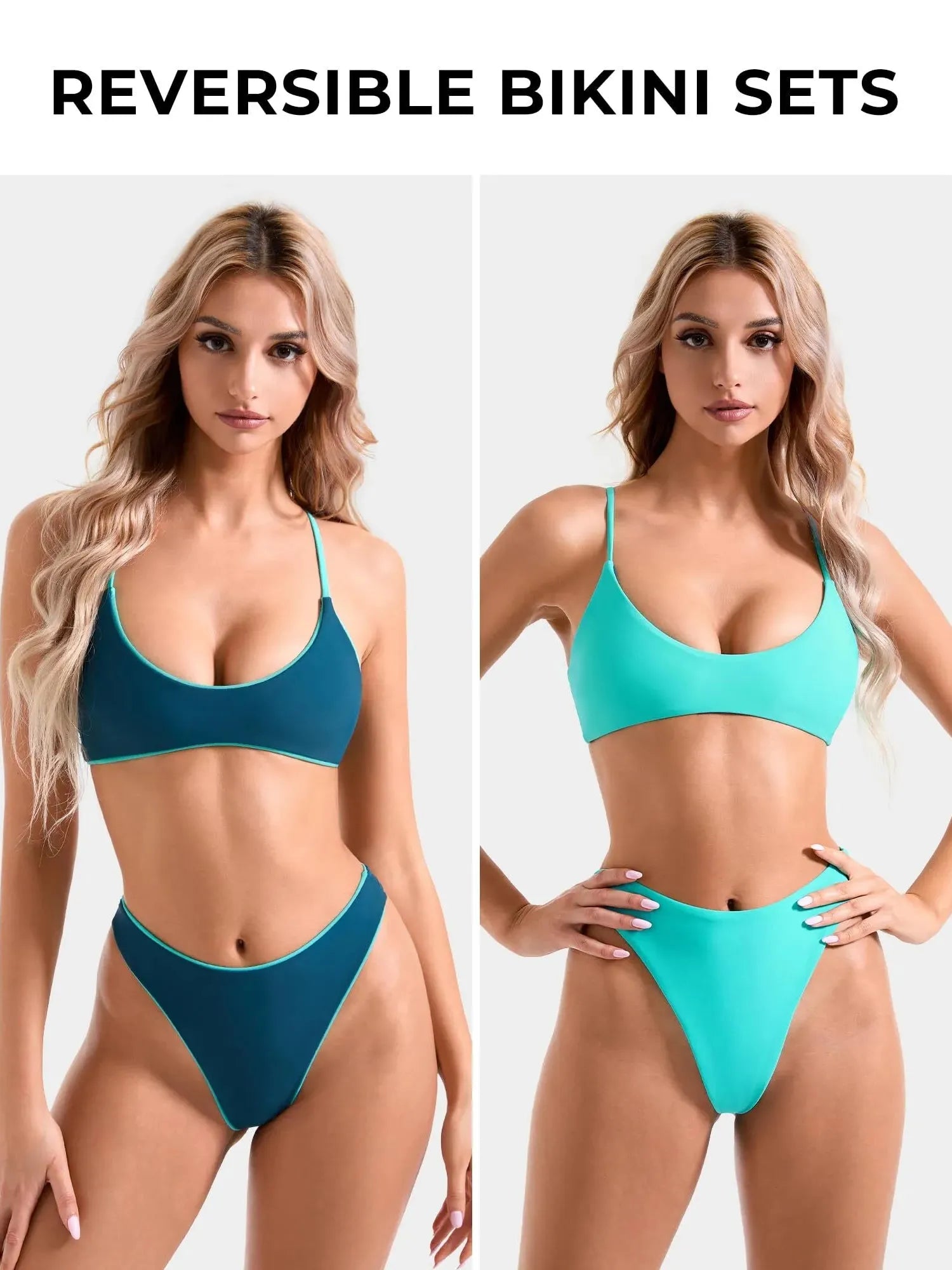 Reversible String Waisted Thong Bikini Set-SUUKSESS-SUUKSESS