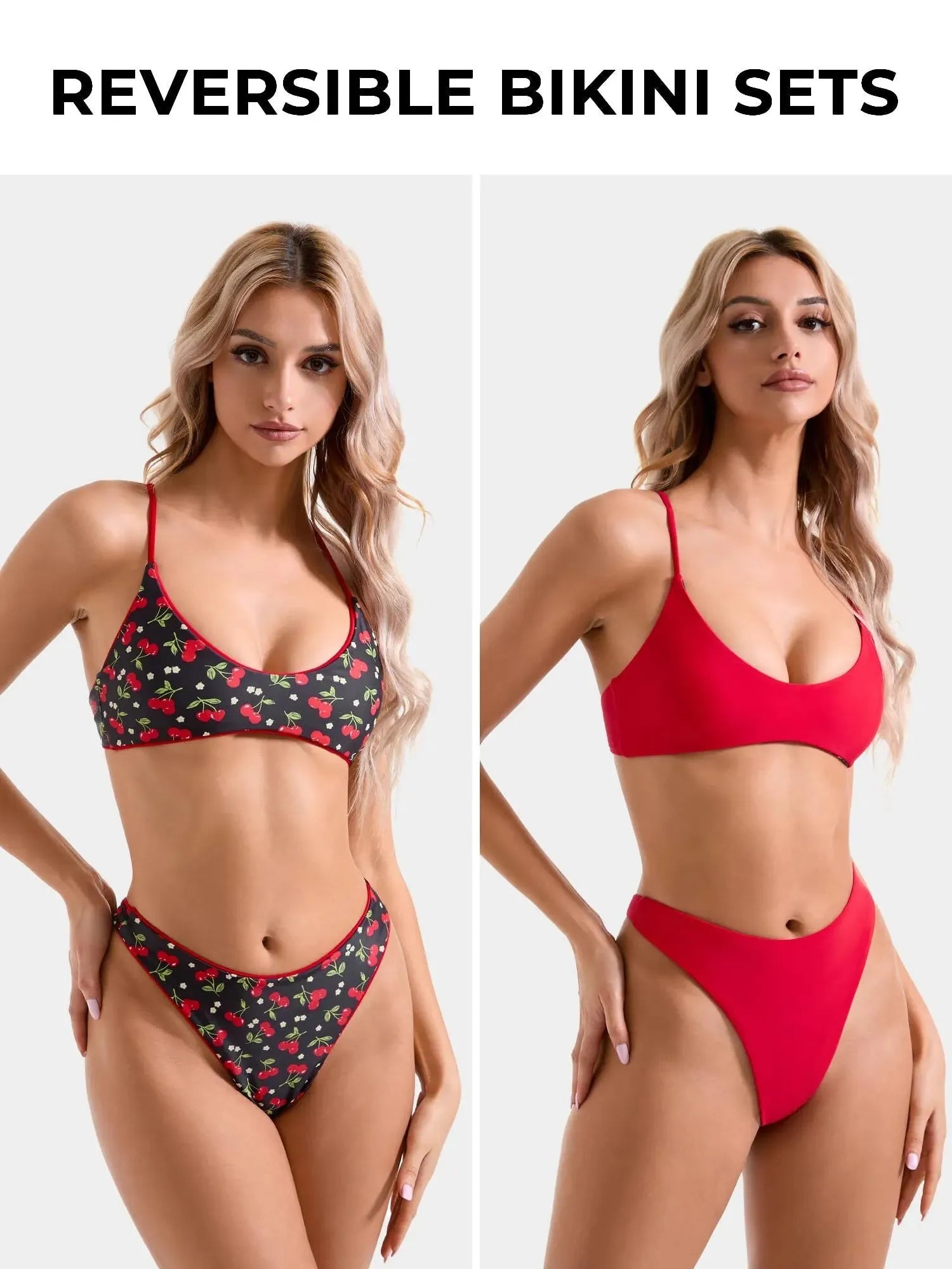 Reversible String Waisted Thong Bikini Set-SUUKSESS-SUUKSESS