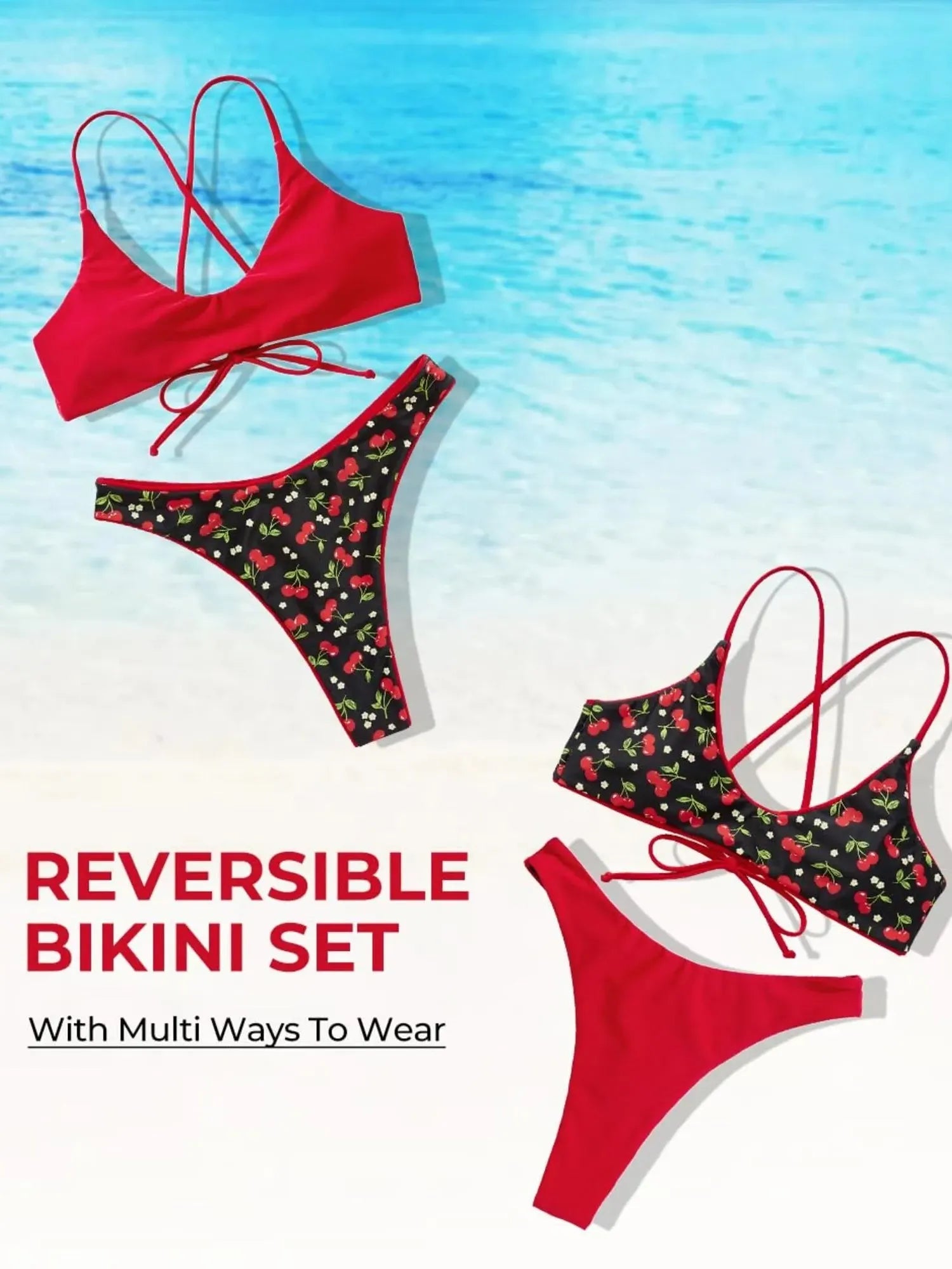 Reversible String Waisted Thong Bikini Set-SUUKSESS-SUUKSESS