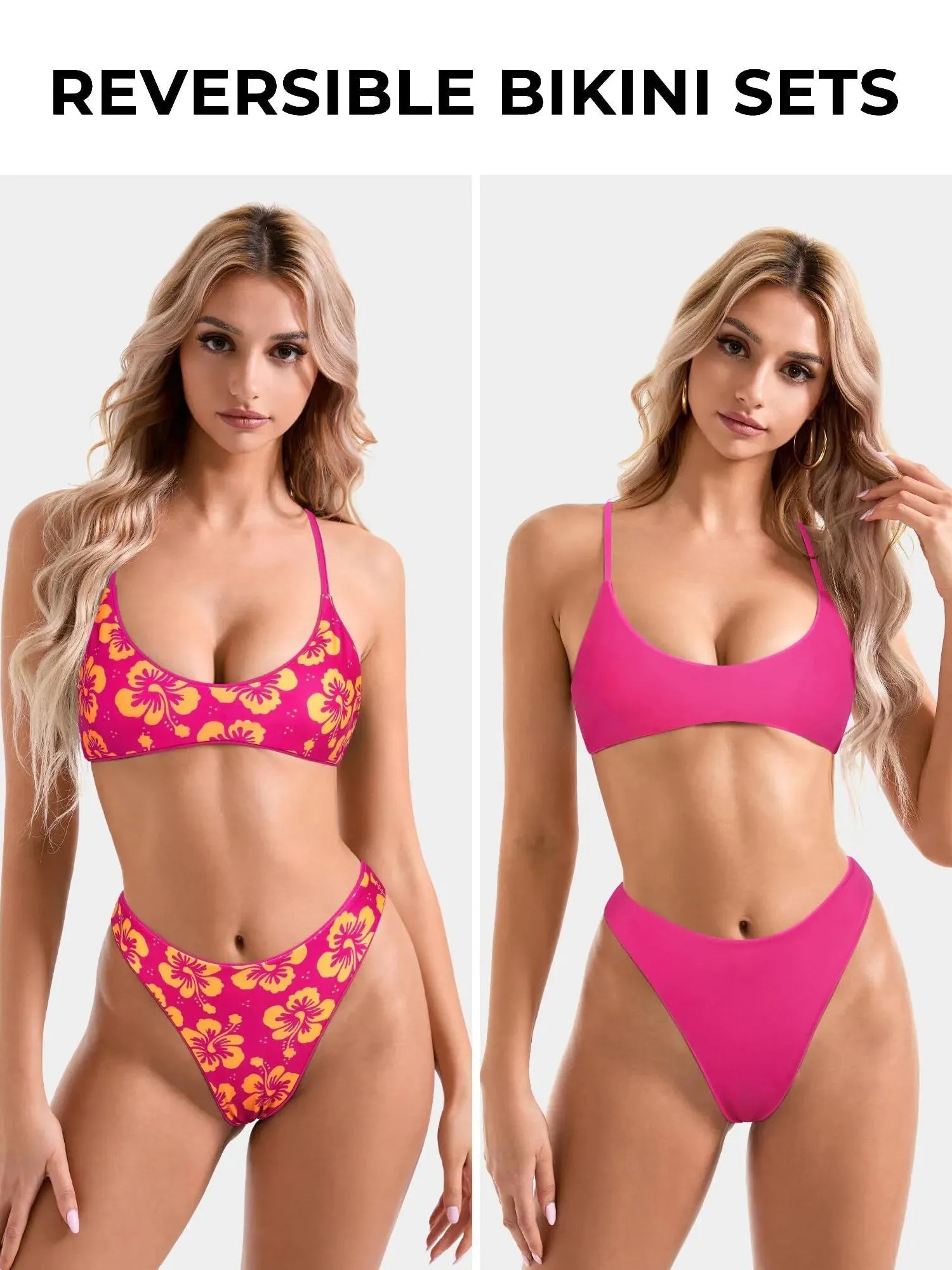 Reversible String Waisted Thong Bikini Set-SUUKSESS-SUUKSESS