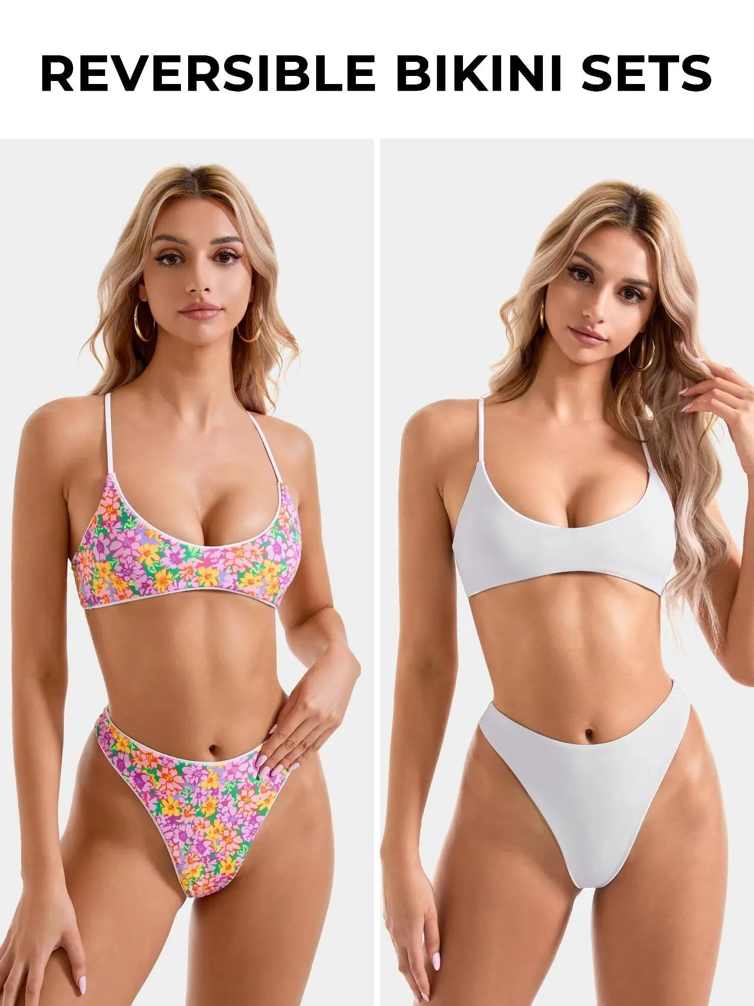 Reversible String Waisted Thong Bikini Set-SUUKSESS-SUUKSESS