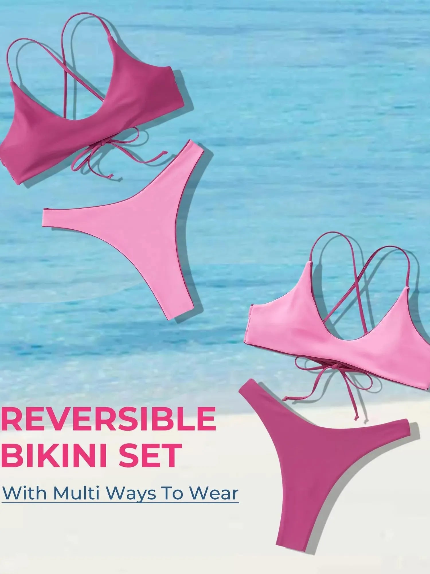 Reversible String Waisted Thong Bikini Set-SUUKSESS-SUUKSESS