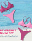 Reversible String Waisted Thong Bikini Set-SUUKSESS-SUUKSESS