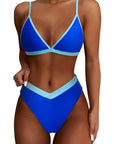 Triangle Bikini High-Waisted Swimsuit Sets-Swimwear-SUUKSESS-Neon Royal Blue-S-SUUKSESS